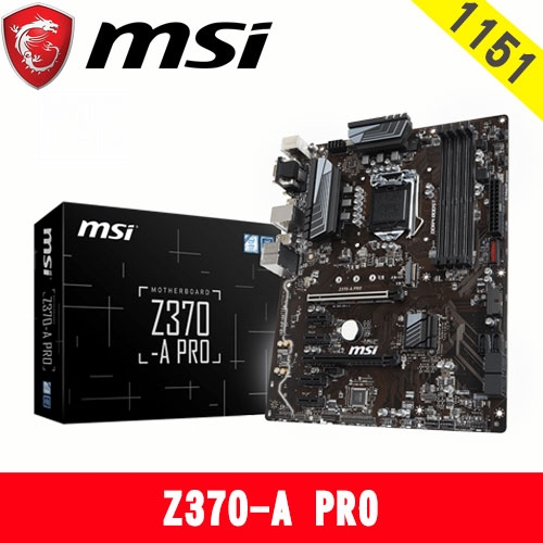 微星 Z370-A PRO ATX/Z370/4*DDR4/M.2/USB3.1/1A1D1DP