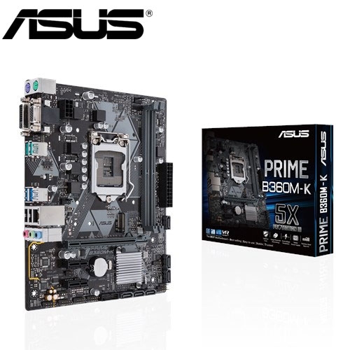 華碩 PRIME B360M-K M-ATX/DDR4*2/USB3.1/M.2/1A1D