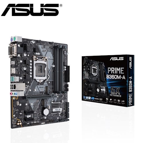 華碩 PRIME B360M-A M-ATX/DDR4*4/USB3.1/M.2/1A1D1H