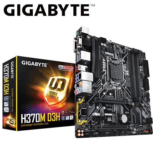 技嘉 H370M D3H M-ATX/DDR4*4/USB3.1/M.2/1A1D1H