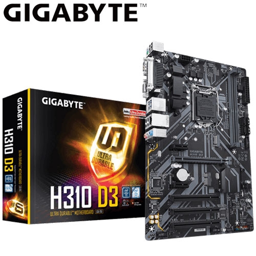 技嘉 H310 D3 ATX/DDR4*2/M.2/USB3.1/1A1H