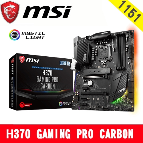 微星H370 GAMING PRO CARBON ATX/DDR4*4/M.2/USB3.1/1H1DP