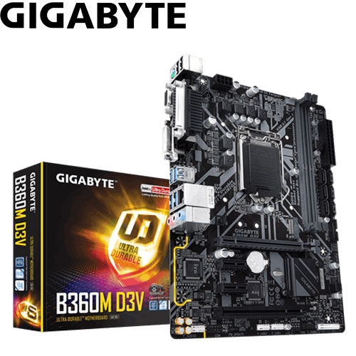 技嘉 B360M D3V M-ATX/DDR4*2/M.2/USB3.1/1A1D