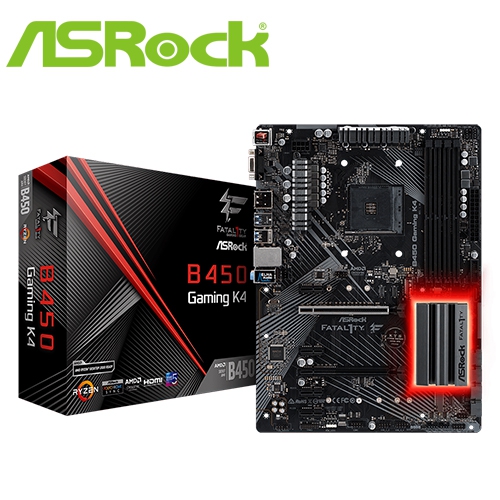 華擎 Fatal1ty B450 Gaming K4 ATX/4*DDR4/USB3.1/M.2/1A1H1DP