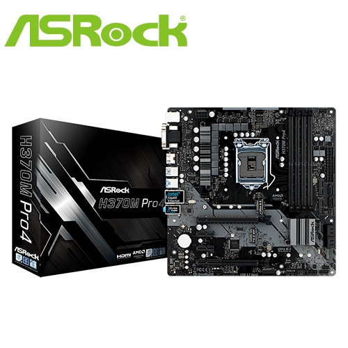 華擎 H370M Pro4 1151/M-ATX/DDR4*4/M.2/USB3.1/1A1D1H