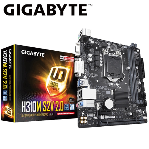 技嘉 H310M S2V 2.0 M-ATX/2*DDR4/USB3.1/1A1D