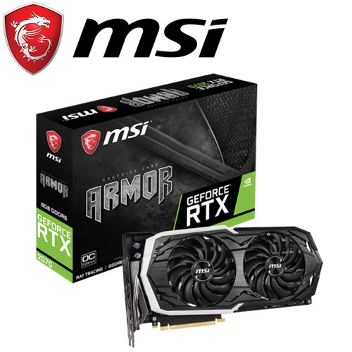 微星 RTX 2070 ARMOR 8G OC 1740MHz/GGDR6/256bit/GRRD6 8G/1H3DP