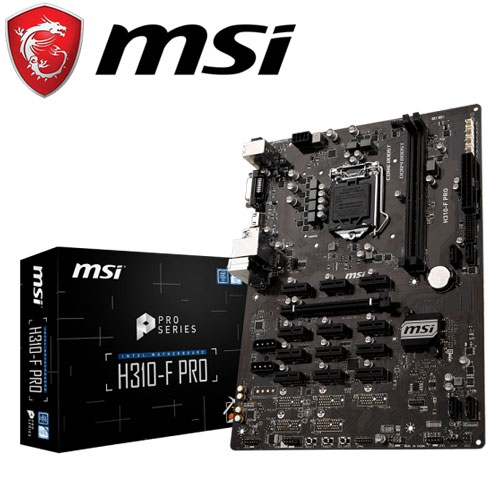 微星 H310-F PRO ATX/DDR4*2/支援13張卡/Intel 網卡/1D1H