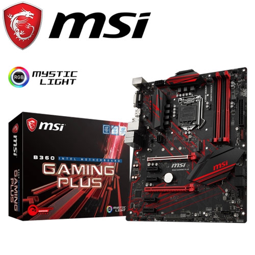 微星B360 GAMING PLUS ATX/DDR4*4/M.2/USB3.1/1D1DP