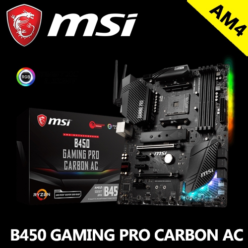 微星 B450 GAMING PRO CARBON AC ATX/DDR4*4/M.2/USB3.1/1H1DP