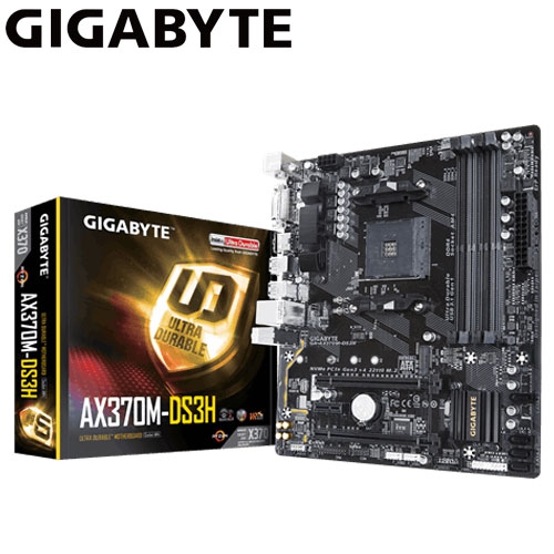技嘉 AX370M-DS3H M-ATX/AM4/DDR4*4/M.2/USB3.1/1D1H