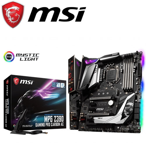 微星 MPG Z390 GAMING PRO CARBON AC ATX/DDR4*4/M.2*2/USB Type-C/1H1DP/AC/BT 5.0