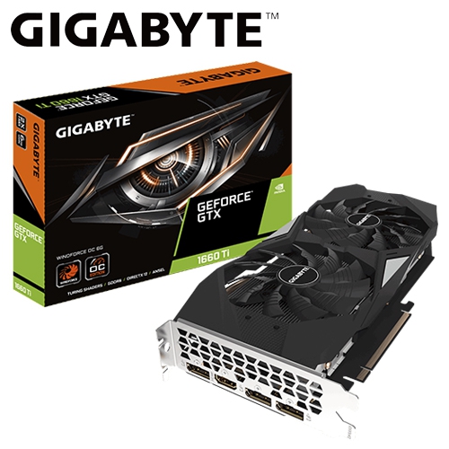 技嘉 N166TWF2OC-6GD GTX1660Ti WINDFORCE OC 6G 1845MHz/6GB GDDR6/192bit/1H3DP
