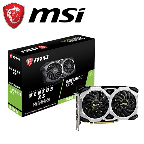 微星 GTX1660Ti VENTUS XS 6G OC 1830MHz/6GB GDDR6