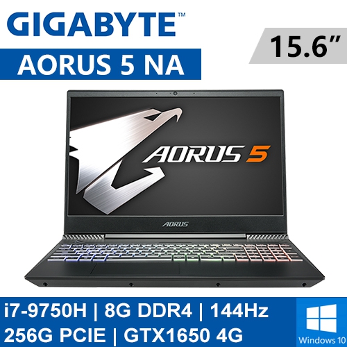 技嘉 AORUS 5 NA-7TW1020SH 15.6"(i7-9750H/8G DDR4/256G PCIE/GTX1650 4G/WIN10/144Hz/2Y)