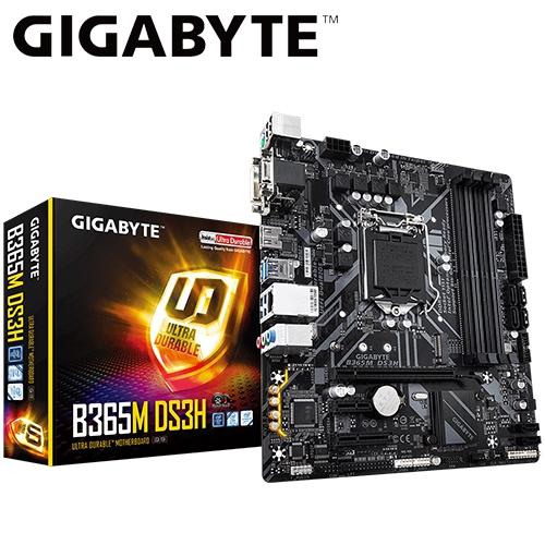 技嘉 B365M DS3H M-ATX/DDR4*4/M.2/U3.1/1A1D1H