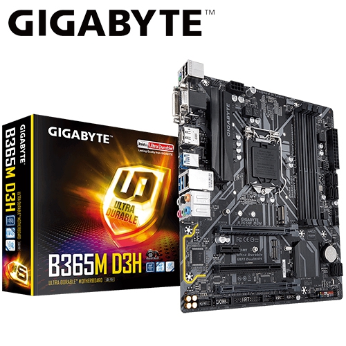技嘉 B365M D3H M-ATX/DDR4*4/M.2/USB Type-C/1A1D1H1DP