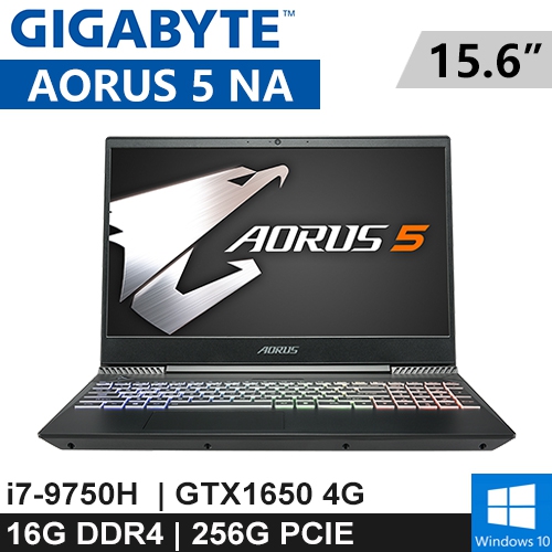 技嘉 AORUS 5 NA-71625P 15.6"(i7-9750H/16G DDR4/256G PCIE/GTX1650 4G/WIN10/144Hz/2Y)
