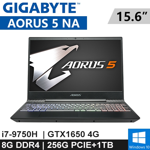 技嘉 AORUS 5 NA-70810H 15.6"(i7-9750H/8G DDR4/256G PCIE+1TB/GTX1650 4G/WIN10/144Hz/2Y)