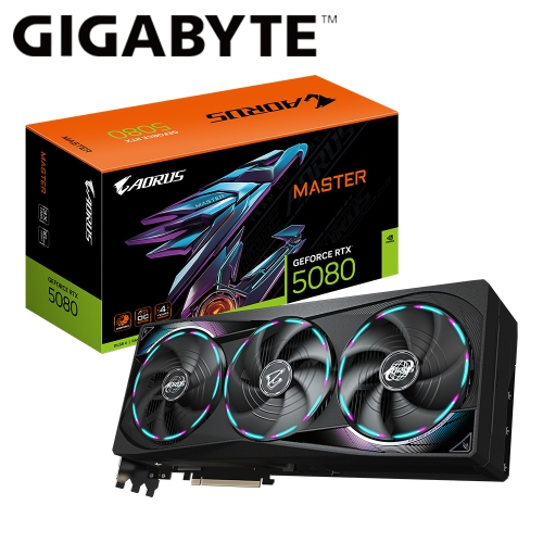 技嘉 N5080AORUS M-16GD AORUS RTX 5080 MASTER 16G(16GB GDDR7/1H3DP/三風扇/36cm/註5年)