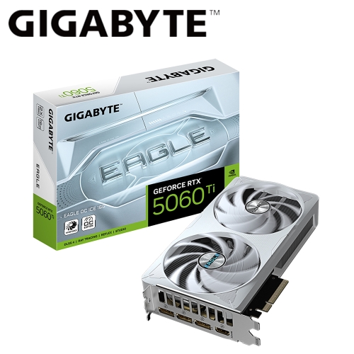技嘉 N506TEAGLEOC ICE-16GD RTX 5060 Ti EAGLE OC ICE 16G(2617Mhz/16G DDR7/1H3DP/21.5cm/雙風扇/註5年)