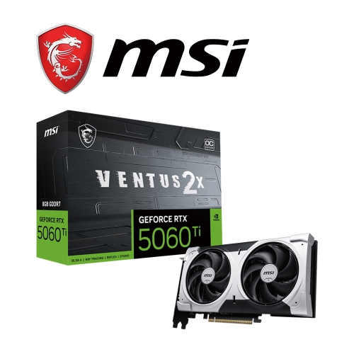 微星 RTX5060Ti 8G VENTUS 2X OC PLUS(2617MHz/1H3DP/22.7cm/雙風扇)