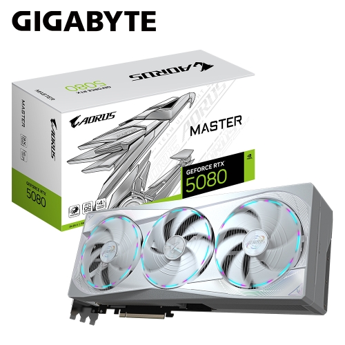 技嘉 N5080AORUS M ICE-16GD AORUS RTX 5080 MASTER ICE 16G(2805MHz/16GB GDDR7/1H3DP/三風扇/36cm/註5年)